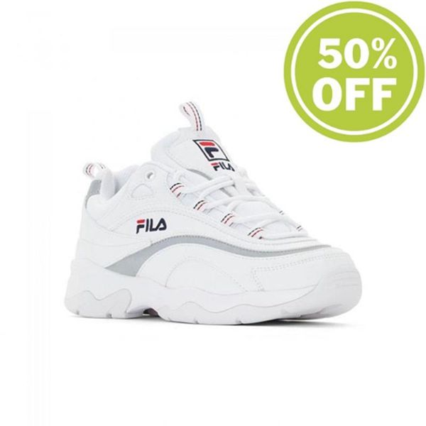 Tênis Fila Mulher Branco/Prateadas - Fila Ray Low Wmn Loja Online Portugal,LZPQ-74920